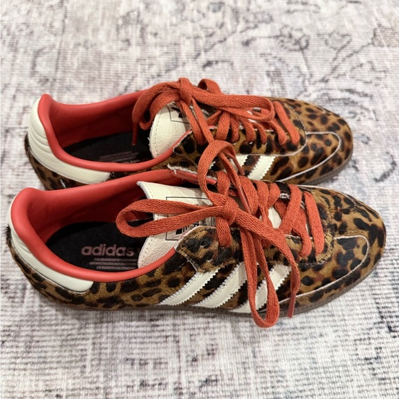 adidas Leopard Print Sneakers with Rust Laces - Picture 2 of 4